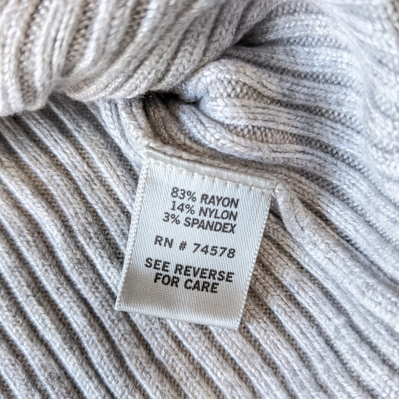Cache Light Gray Sweater Top Small Ribbed Hemline - Picture 3 of 9